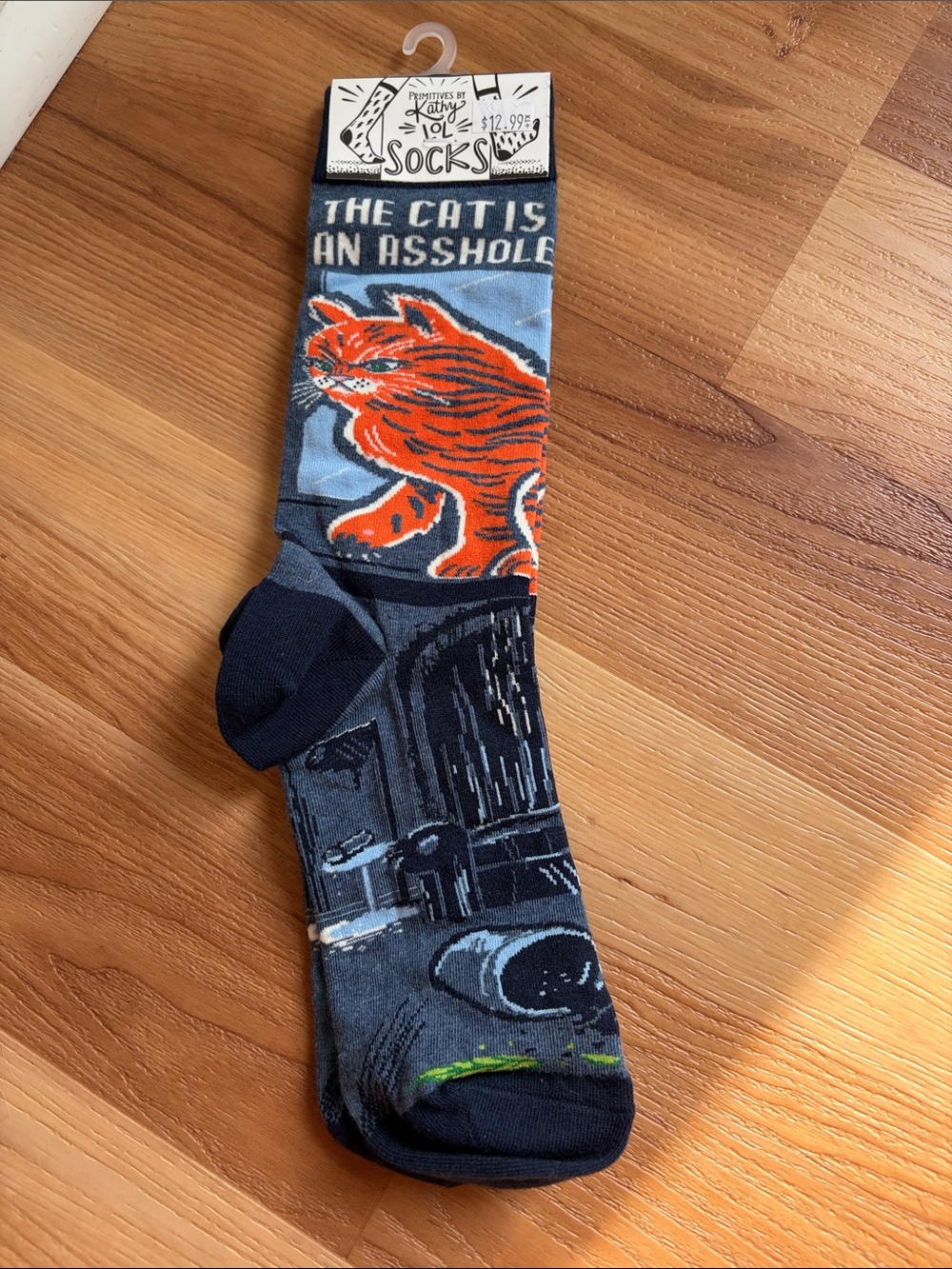 Primitives by Kathy The Cat Orange Cat Socks novelty funny